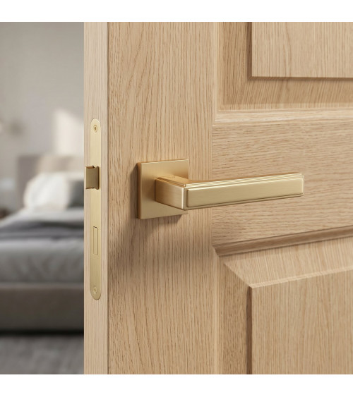Manija de puerta dorado satinado FRESSIA diseño