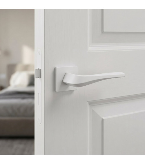 Tirador de puerta moderno FLOW cuadrado en zamak - tirador de diseño