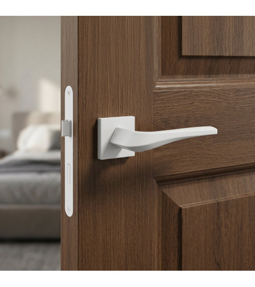 Tirador de puerta moderno FLOW cuadrado en zamak - tirador de diseño
