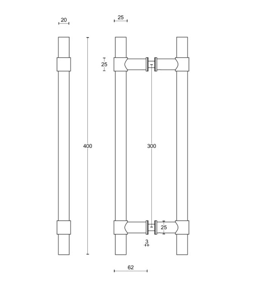 Tirador PB400 de acero inoxidable – FORMANI