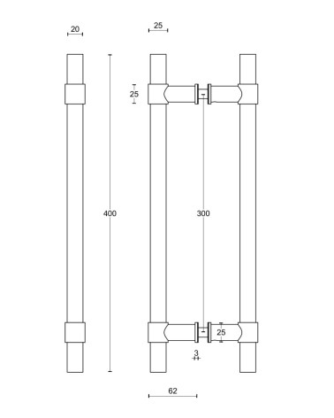 Tirador PB400 de acero inoxidable – FORMANI