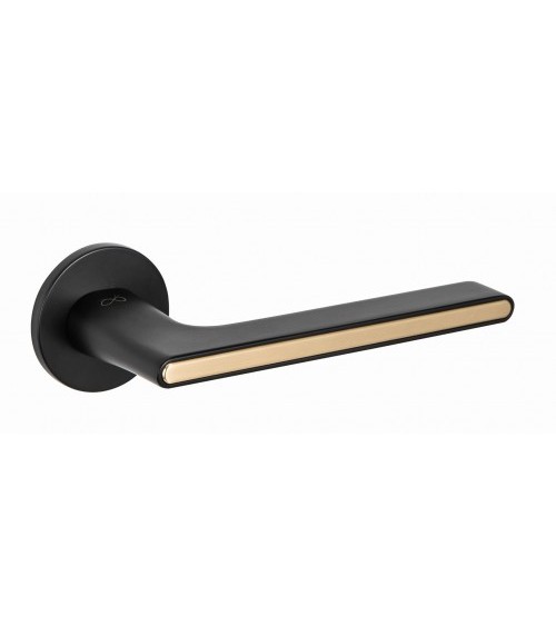 Manija de puerta bicolor cromo cepillado negro Ferrara redonda - diseño
