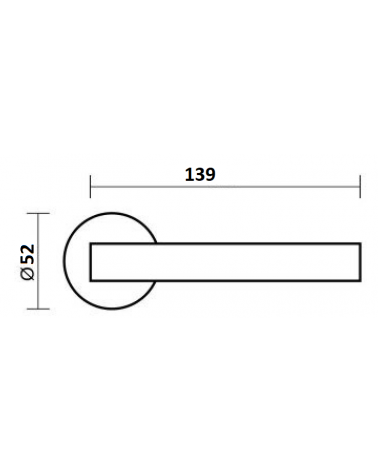 Manilla de puerta LIGNE con dimensiones