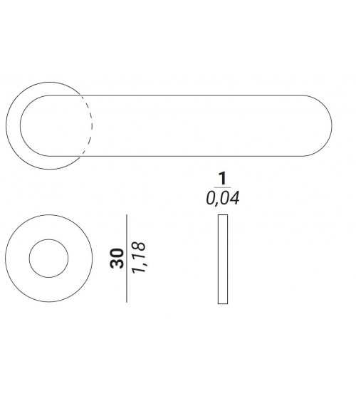 Arandela de 30 mm para tiradores de puerta VERUM - tirador de diseño