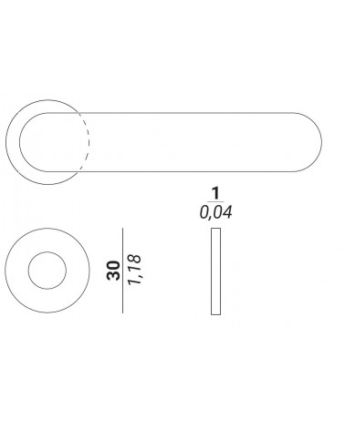Arandela de 30mm para manillas de puerta VERUM - manilla de diseño