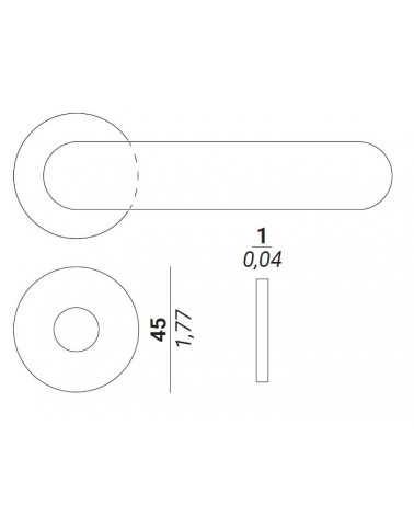 Arandela de 45mm para tiradores de puerta VERUM - tirador de diseño