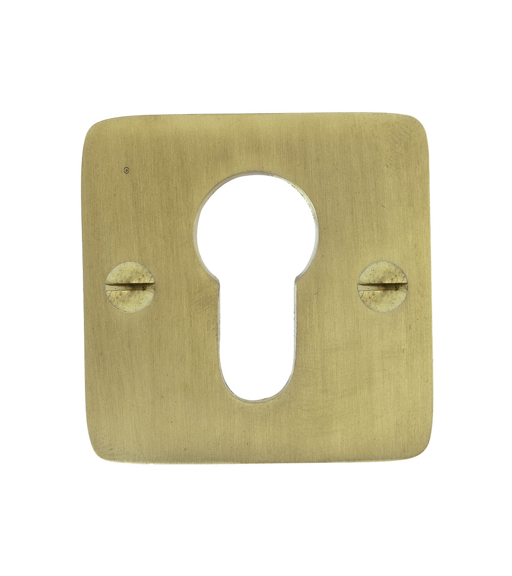 Escudo de puerta CDL con llave de barrilete en latón - manilla de diseño
