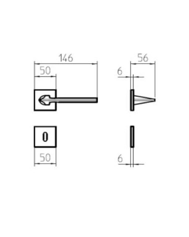 Tirador de puerta Mandelli Kiri con dimensiones