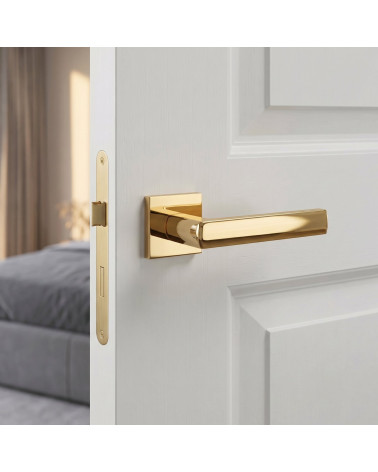 Tiradores de puerta cuadrados en oro pulido HOSTA