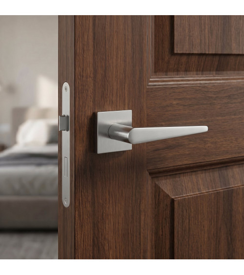 Tirador de puerta color cromo satinado ARNICA tirador de diseño