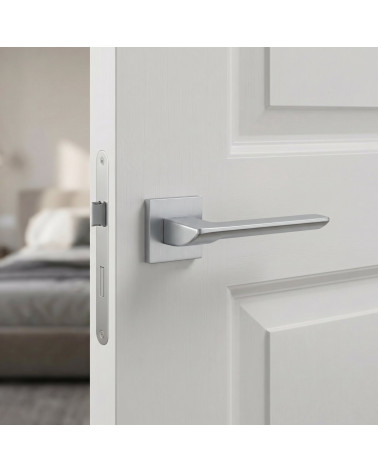 Manijas de puerta en cromo satinado BIRA