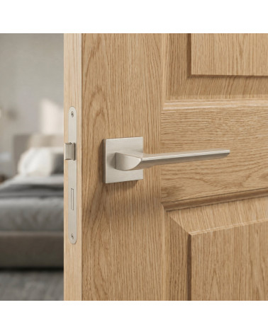 Manilla de puerta níquel satinado - Modelo BIRA