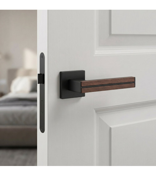Tirador de puerta de madera de sándalo y negra IMPERATA tirador de diseño