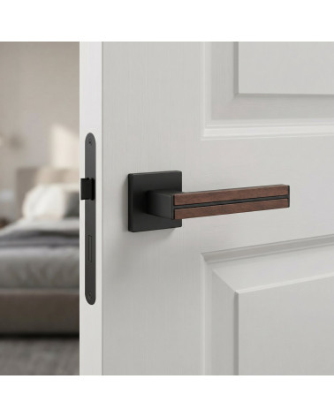 Manetas de puerta en madera de sándalo y negra IMPERATA
