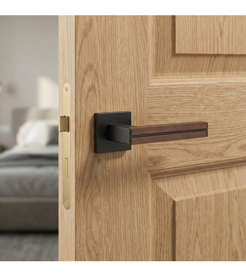 Tirador de puerta de madera de sándalo y negra IMPERATA tirador de diseño