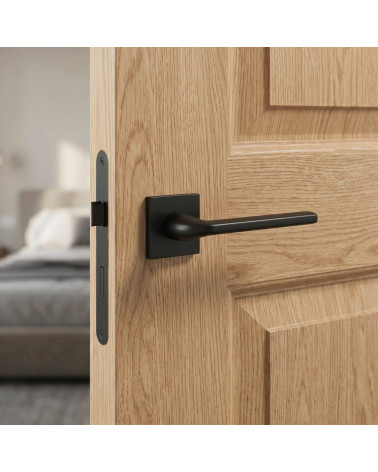 Tiradores de puerta negros Scandi cuadrados slim
