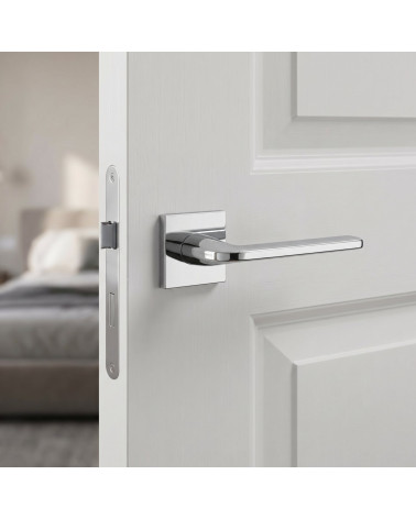 Tiradores de puerta cromo pulido Scandi cuadrados slim