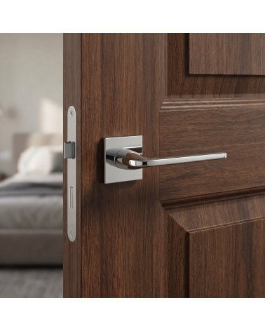 Tiradores de puerta cromo pulido Scandi cuadrados slim