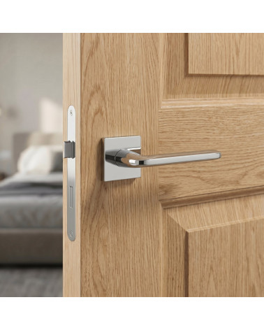 Tiradores de puerta cromo pulido Scandi cuadrados slim