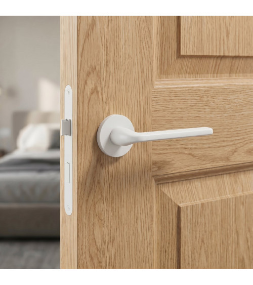 Tirador de puerta blanco Scandi slim quincallería de diseño