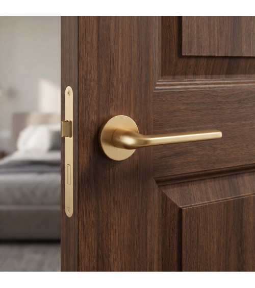 Tirador de puerta dorado mate Scandi slim quincallería de diseño