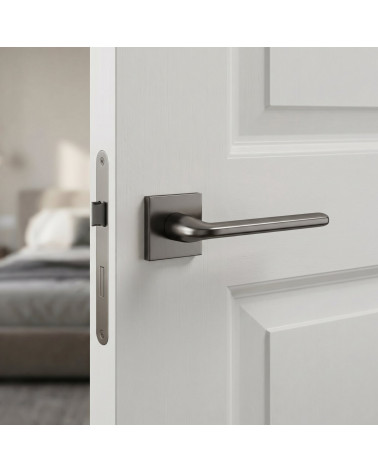 Tiradores de puerta grafito Scandi cuadrados slim