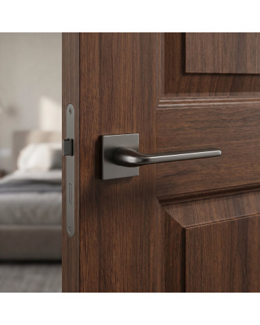 Tiradores de puerta grafito Scandi cuadrados slim