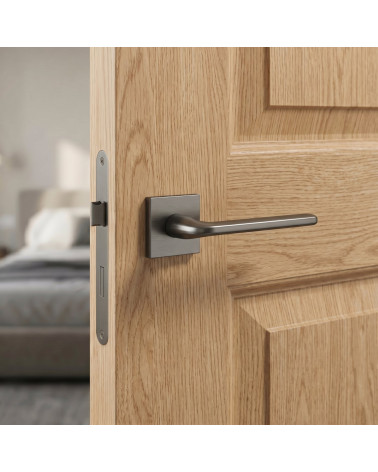 Tiradores de puerta grafito Scandi cuadrados slim