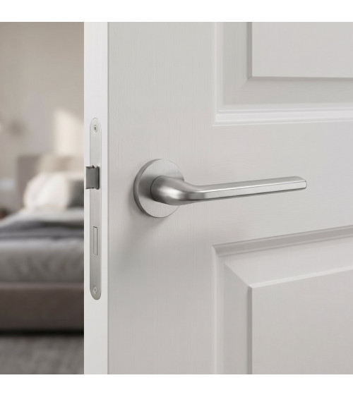 Manilla de puerta cromo satinado Scandi slim herrajes de diseño