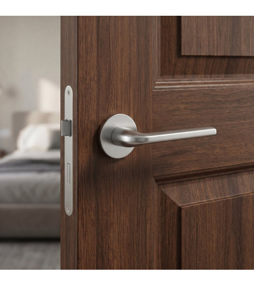 Manilla de puerta cromo satinado Scandi slim herrajes de diseño