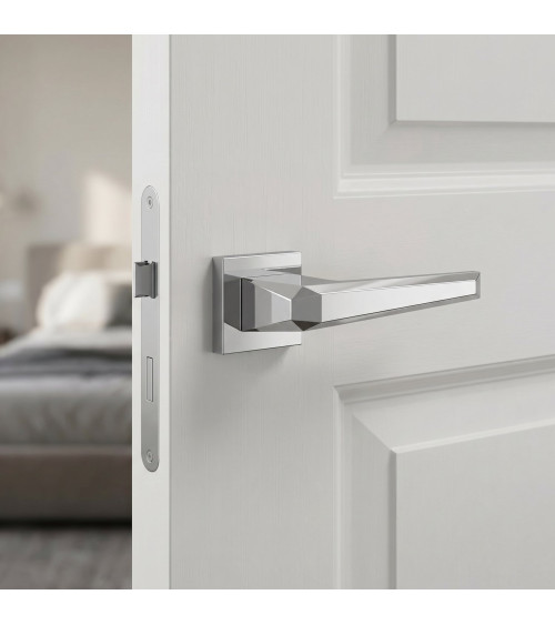 Tirador de puerta cromada pulida Prisme tirador de diseño