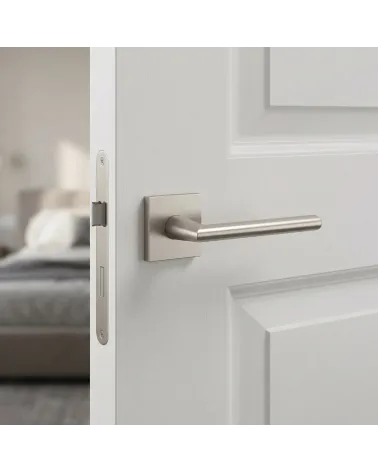 Tiradores de puerta níquel satinado PRIMULA cuadrados
