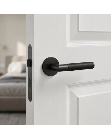 Manilla de Puerta Moderna Metal Basalto PVD Ovalada - Modelo OVAL 1742