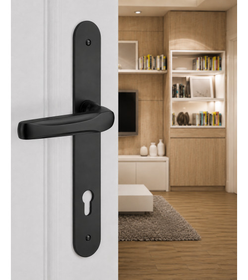 Tirador de puerta moderna sobre placa de latón - MADE IN FRANCE - tirador de diseño
