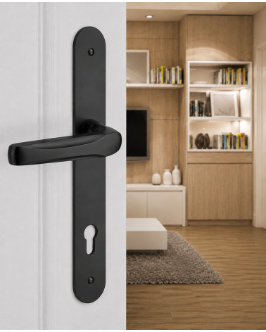 Tirador de puerta moderna sobre placa de latón - MADE IN FRANCE