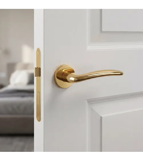 Maneral de puerta dorado pulido AMBROSIA diseño