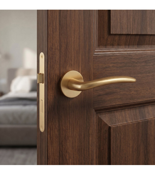 Maneral de puerta dorado satinado AMBROSIA diseño