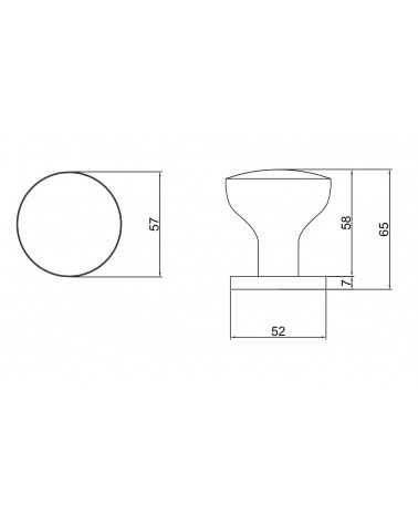 Pomo de puerta negro MESA redondo móvil - tirador de diseño