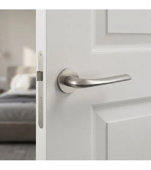 Maneta de puerta níquel satinado Mandelli Filo maneta de diseño