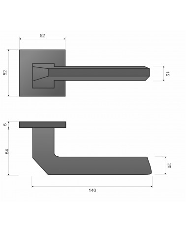Tirador de puerta sobria ETNA con dimensiones