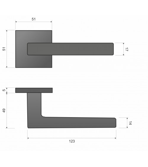 Tirador de puerta Line STELLA Q - herraje de diseño