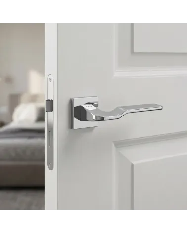 Manilla de Puerta sobre Placa Cuadrada Innovadora - Modelo LINE BALI