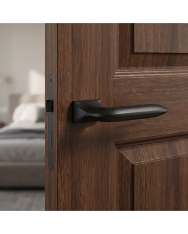Maneta de Puerta Negra Sobria y Refinada - Modelo GLADIOLA