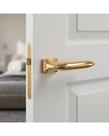 Tirador de Puerta en Oro Pulido Elegante y Brillante - Modelo GLADIOLA