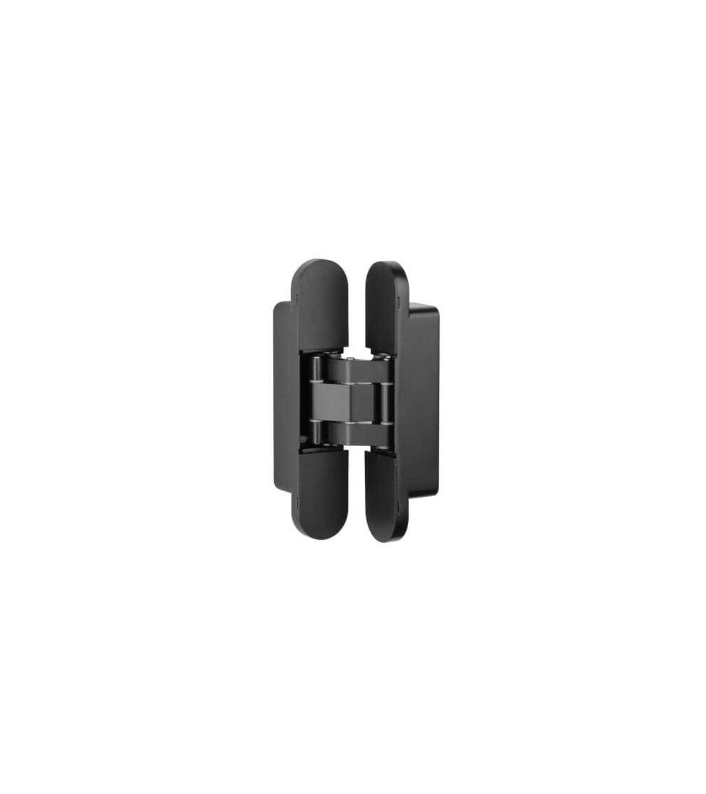 Bisagra 3D de color negro para una puerta invisible
