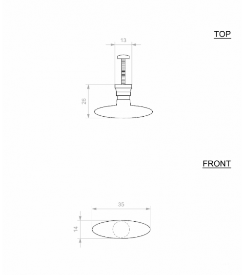 Tirador de mueble botón BT - tirador de diseño
