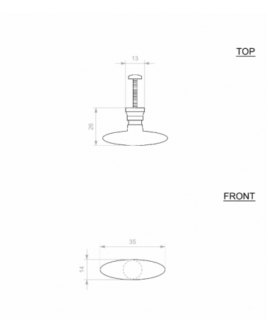 Tirador de mueble botón BT - manija de diseño