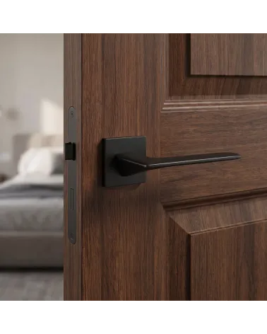 Manilla de Puerta Negra Sobria y Refinada - Modelo Line GIULIA