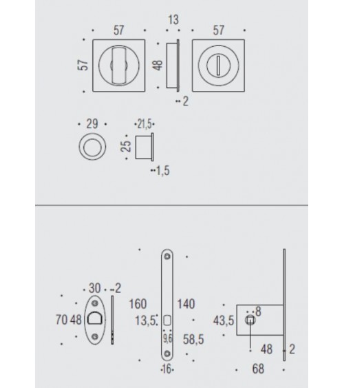 Tirador para puerta corredera COLOMBO DESIGN con cerradura de tirador de diseño