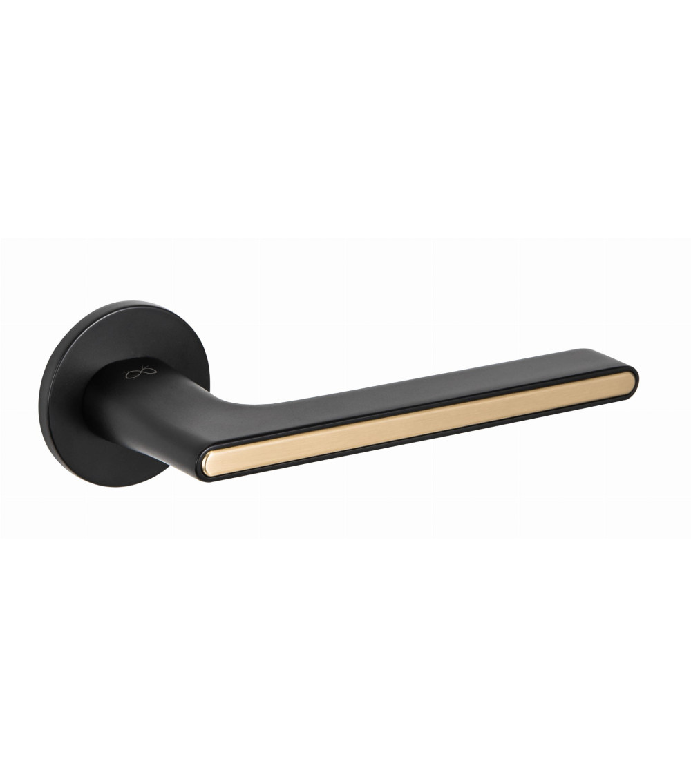 Tirador de puertas bicolor negra dorada Ferrara redonda - tirador de diseño